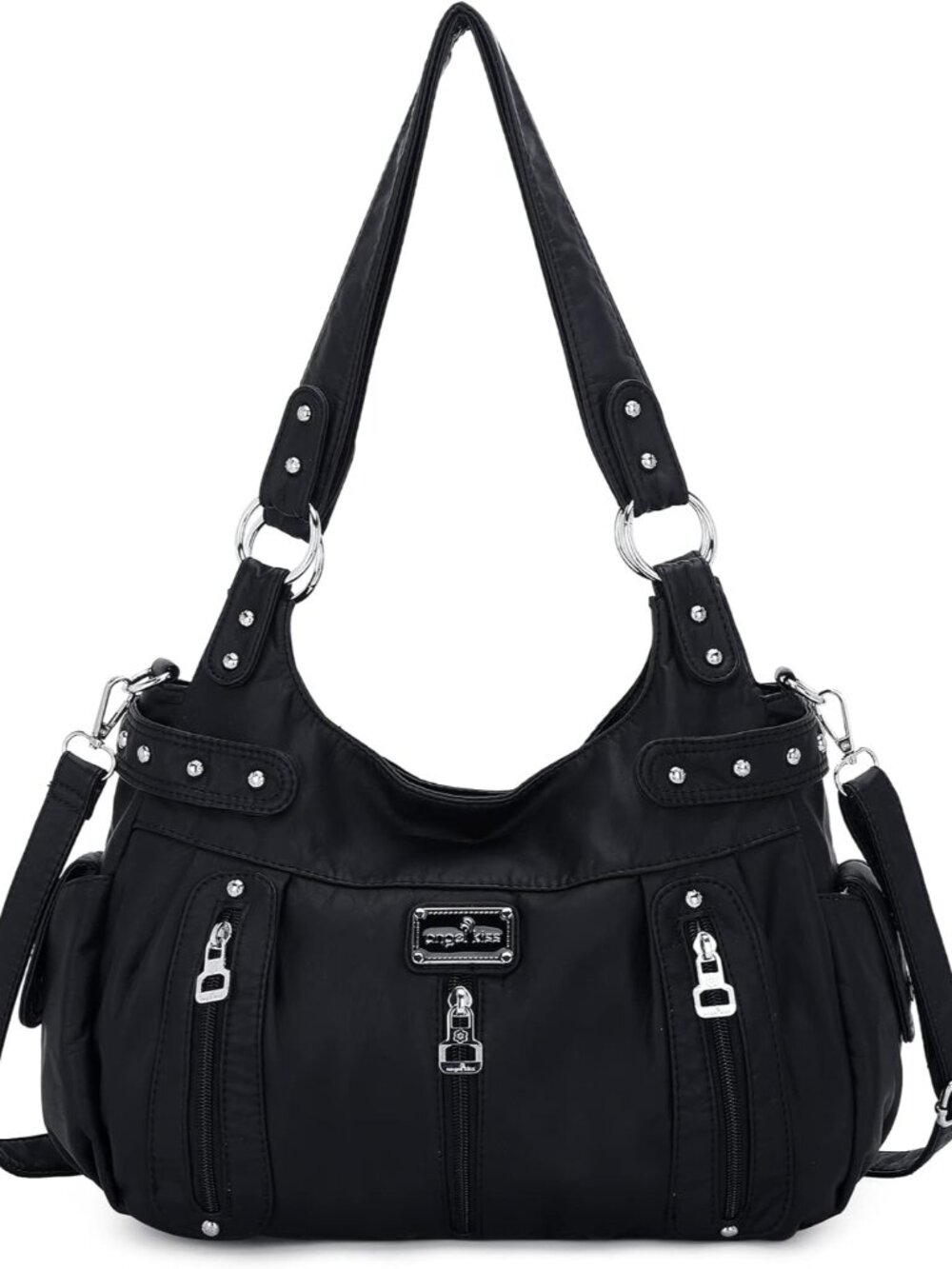 Large Purses and Handbags for Women Washed Faux Leather Crossbody Hobo Satchel S